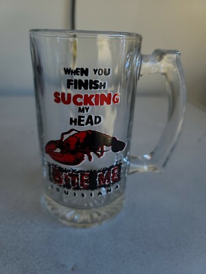 Louisiana ''BITE ME'' Glass Beer Mug