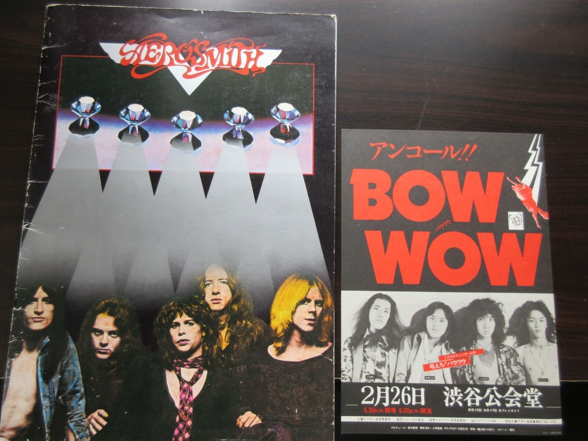 AEROSMITH·1977·JAPAN TOURパンフレット Aerosmith 1977 Japan Tour Book w Promo Flyer for Bow Wow