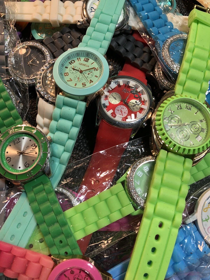 Women’s Colorful Silicone Band Watch Lot Some Unopened Blue,Pink,White,Green,Red - Image 2 of 4