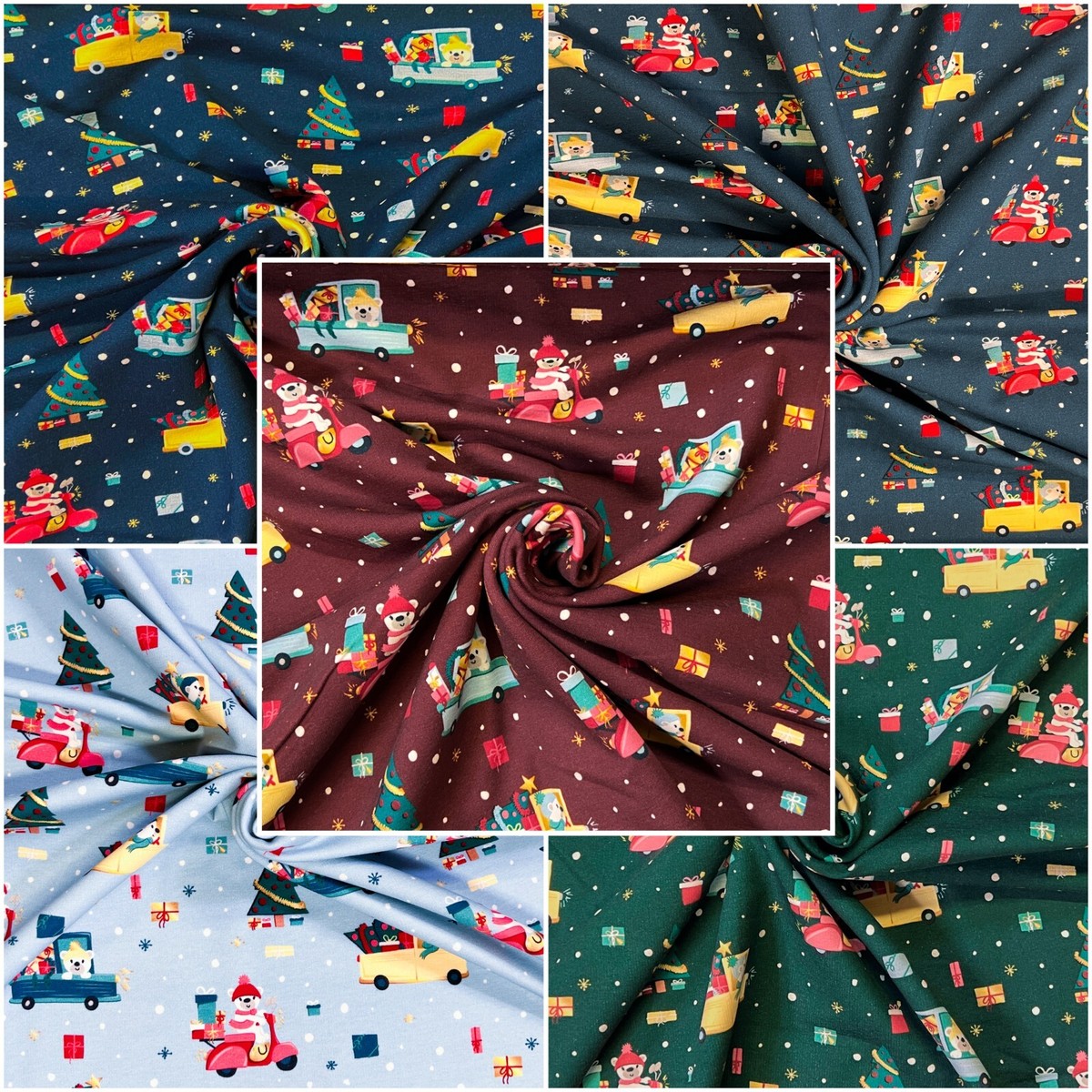 French Terry Bär Weihnachten Baumwolle Jersey Stoff Bekleidung Meterware