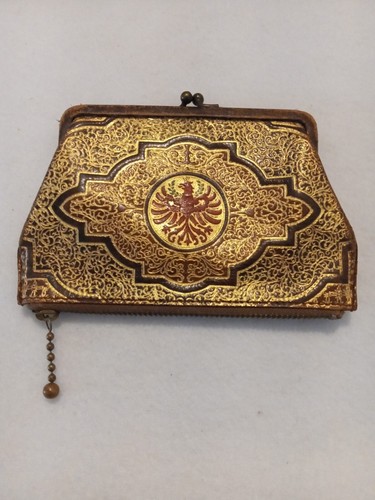 Vintage GERMAN Embossed Leather Double Ended Coin Purse ~Gesetzl Geschutzt ~ EUC - Picture 12 of 12