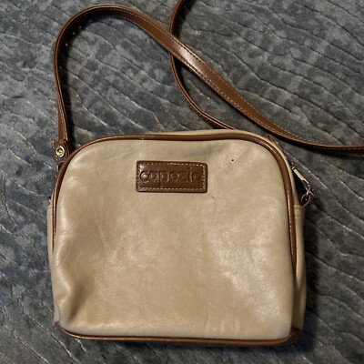 Vintage Capezio Small Purse Crossbody Bag Tan And Brown