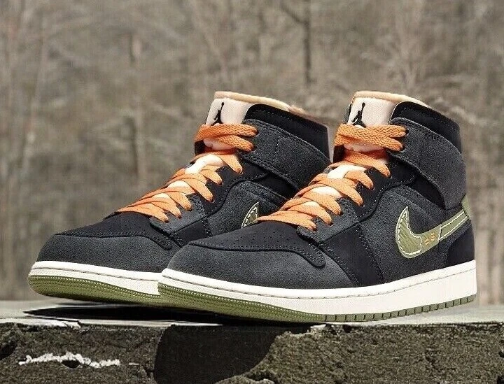 Air jordan 1 mid dark olive cheap