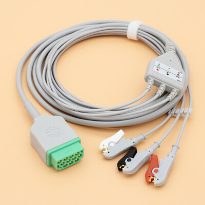 Cable ECG 3 Latiguillos (leads) AHA/IEC De Comen Para Equipos Comen
