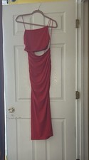 ZARA Red Ruched Maxi Dress Strappy Sleeveless Solid Long Size M