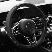 Lenkradbezug Lenkradhülle Leder Lenkrad Abdeckung 37-38cm Mit Kristall Strass,