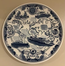 Holland America Line Blauw Royal Delfts 2000 Millennium Plate