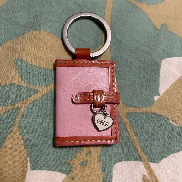 Vintage Y2K Early 2000s Coach Pink Leather Picture Frame Keychain