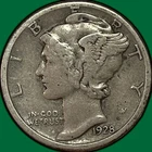 1928-S Mercury Dime Very Fine VF Coin #36871