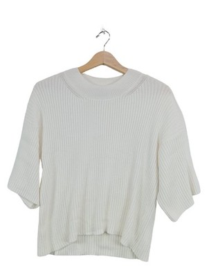 MASSIMO DUTTI Kurzarmpullover Damen Pullover Gr. DE 38 weiß Casual-Look