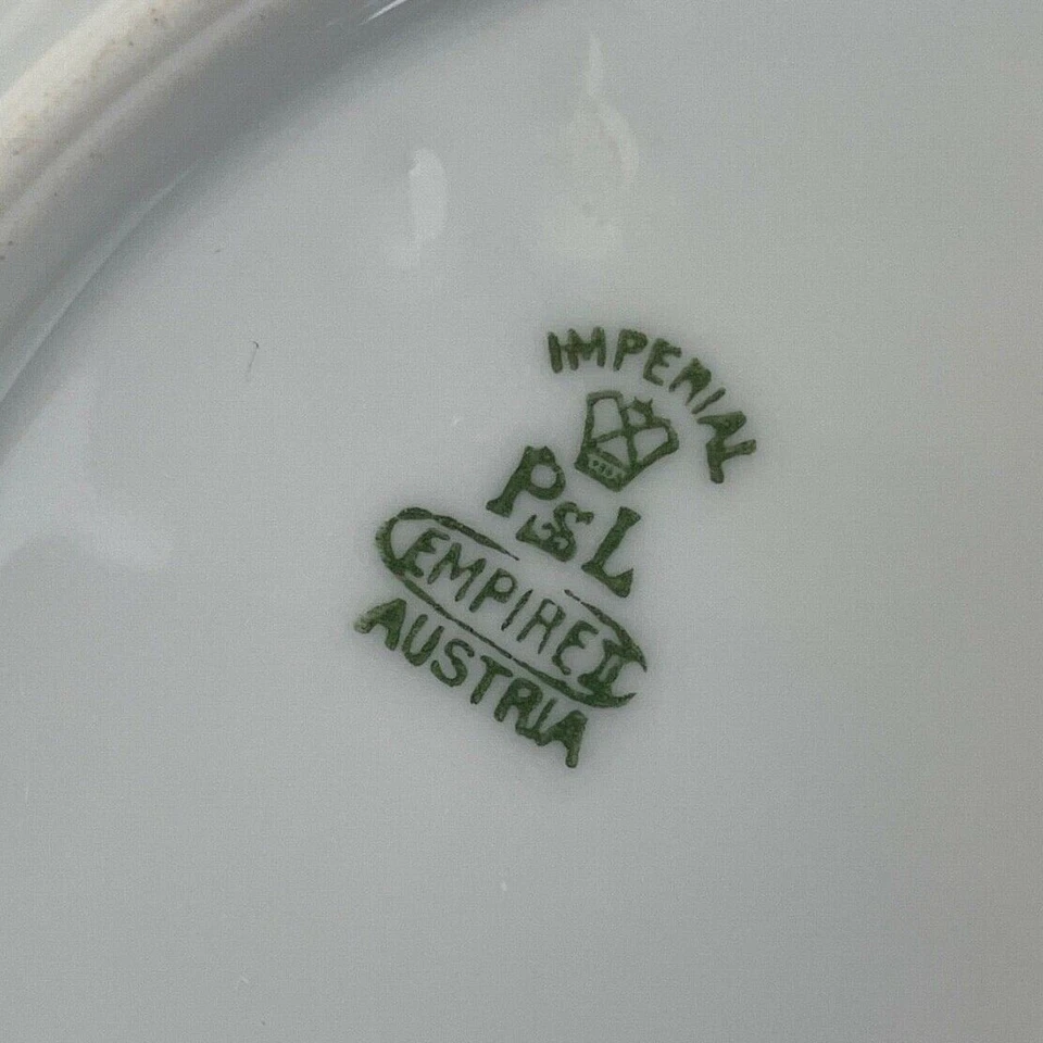Imperial Austria PSL Antique Empire Hand Painted 6" Plate Light Blue China Dish - image 3 of 4