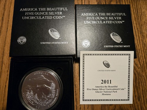 2011 America the Beautiful Glacier 5 oz Silver Uncirculated 25C (P)