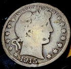 1915-S San Francisco Mint Silver Barber Half Dollar
