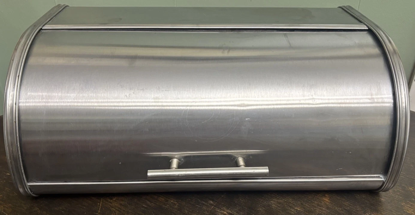 Stainless Steal Bread Box Roll Drop Lid