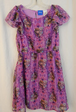 Disney Frozen Princesses Anna Elsa Purple Sparkly Dress Size S 6/6X