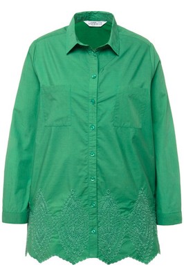 Studio Untold Damen große Größen Hemd oversized Saum Stickerei Hemdkragen