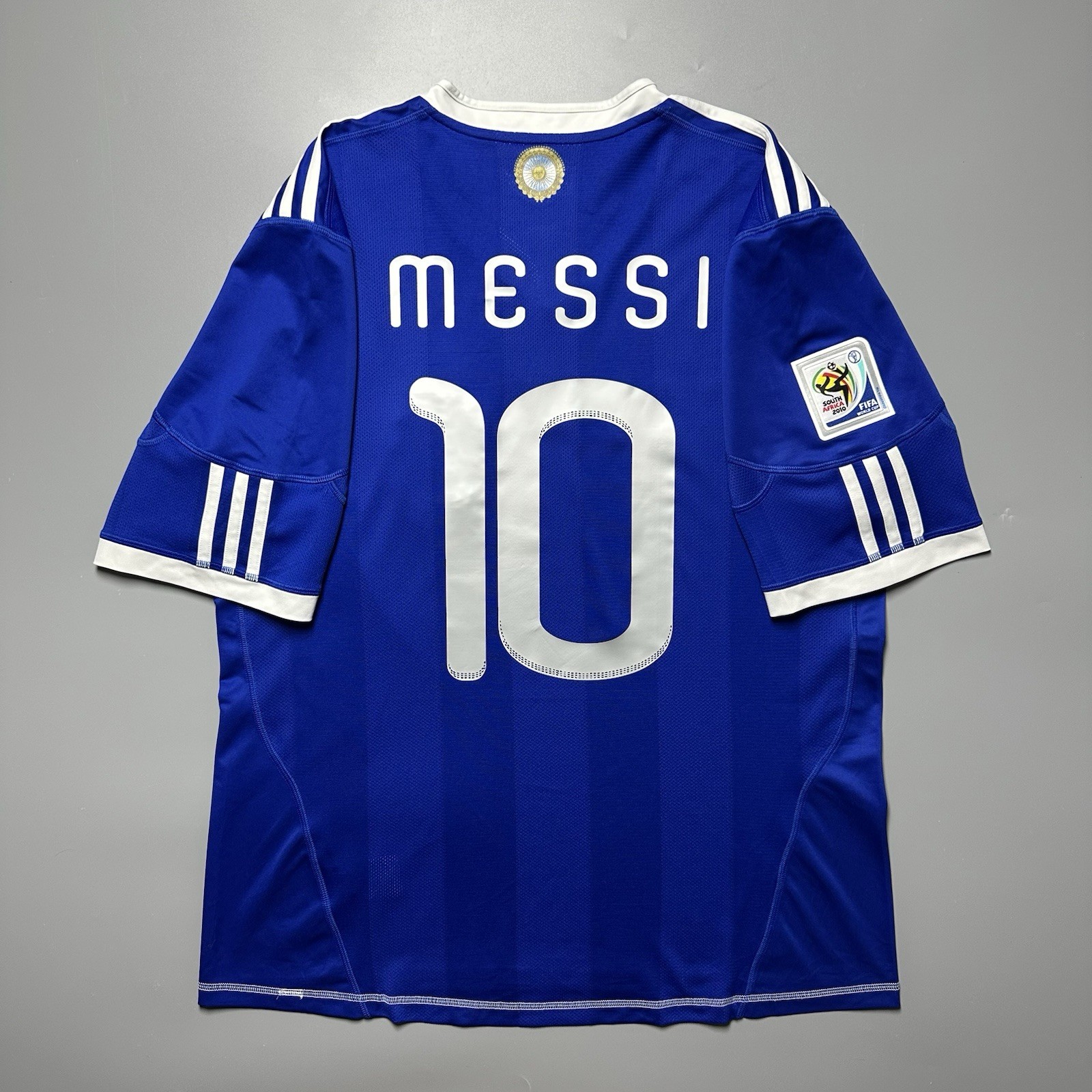 ARGENTINA ADIDAS 2010 WORLD CUP SOCCER AWAY JERSEY #10 MESSI SIZE “L” P47053