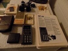 Hewlett Packard HP 67 Scientific Calculator w/ charger, manuals, cards, Extras