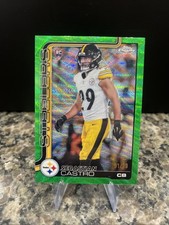 Topps 2025 Chrome Green Wave Refractor Rookie Sebastian Castro Steelers #370 /99