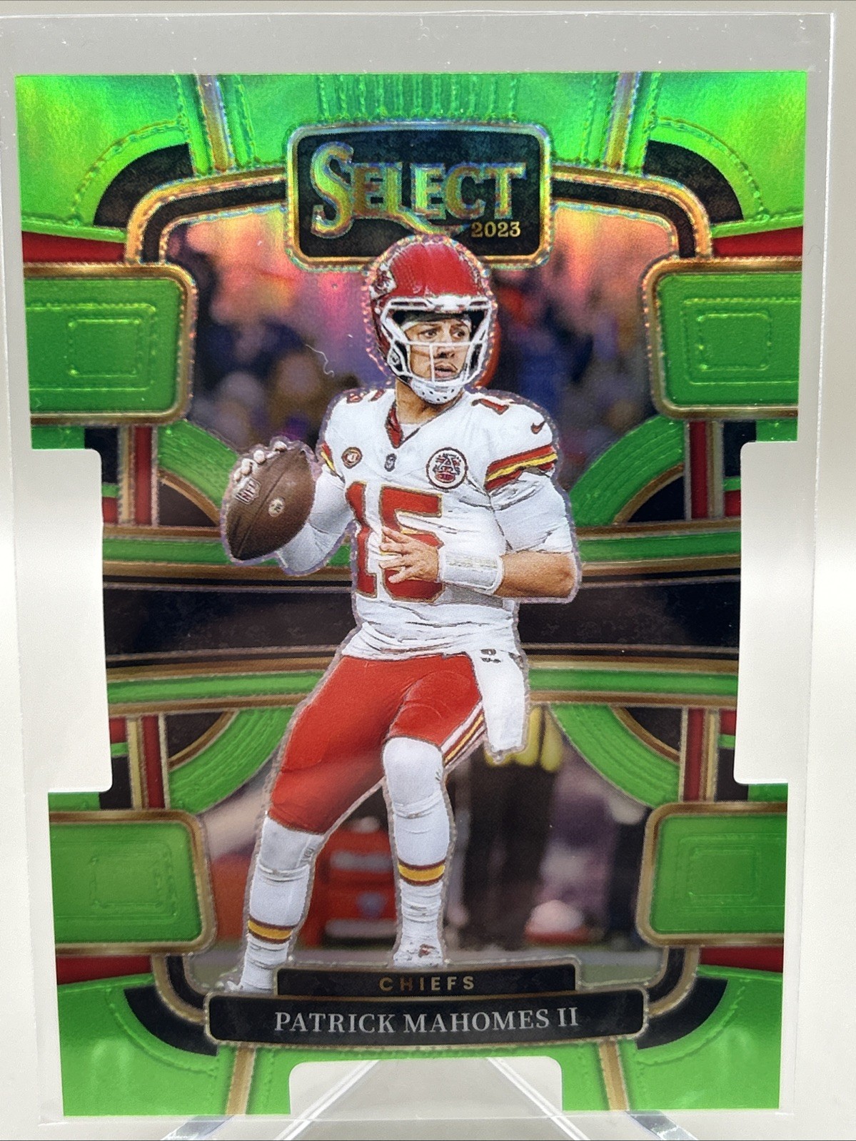 2023 Panini Select Concourse Patrick Mahomes II #49 Neon Green Prizm DieCut /599