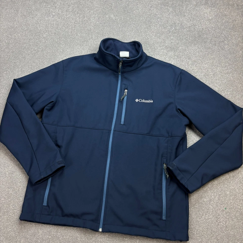 Columbia Jacket Adult X Large Blue Fleece Lined Full Zip Outdoors Hiking Men - Image 2 of 4