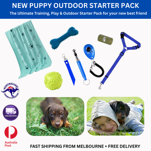 Puppy Starter Pack Chew Toy Travel New Dog Outdoor Training Obedience ...