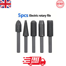 5PCS 1/4" Tungsten Carbide Rotary Tip Burr Set Die Grinder Shank Bit Metal