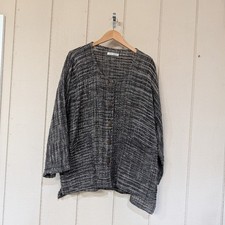 Yasuko Kurisaka Handwoven Woven Cotton Jacket Lagenlook Japan