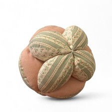 Antique Amish Sewing Ball Pin Cushion Pink Green Puzzle Ball - Fantastic, Used