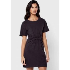 Shein black dress front twist mini short slim fit NWOT new summer spring M slim