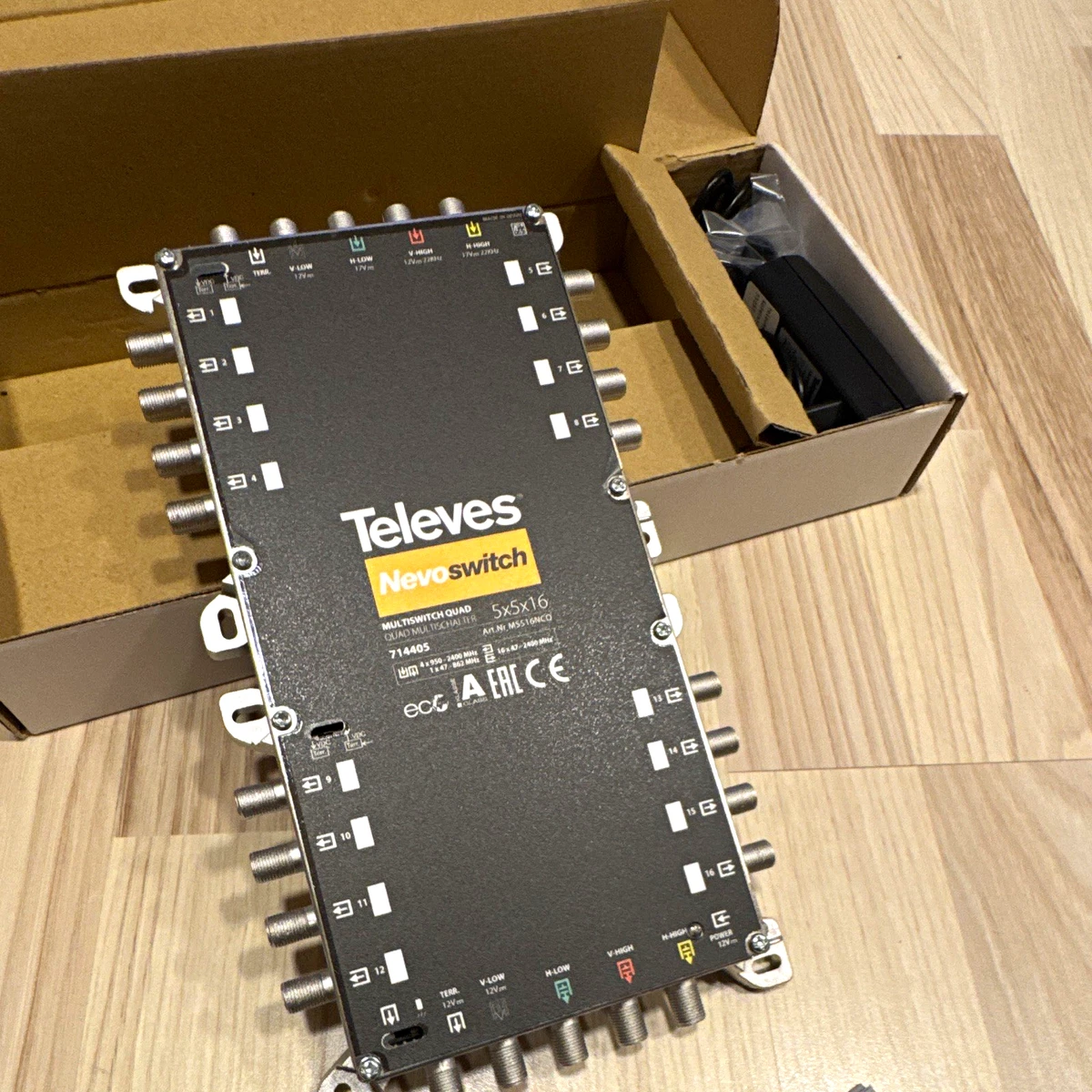 Interruptor múltiple Televés NevoSwitch Quad 5 entradas 16 salidas 714405