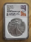 2021 Silver Eagle Landing T-2 First Day of Issue NGC MS70 Michael Gaudioso Sig