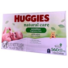 Huggies Natural Care Wipes 560ct Unscented - New Sealed Exp 08/2027
