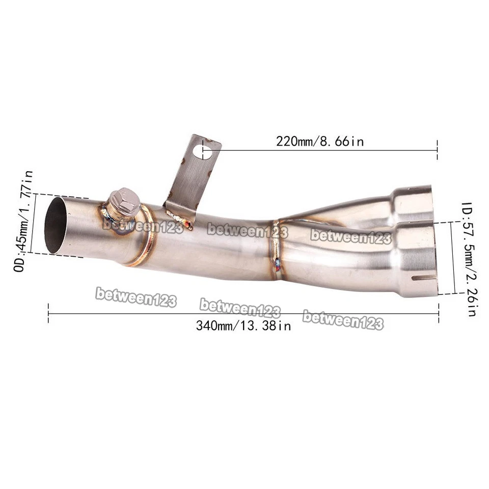 For Yamaha YZF-R6 R6 2006-2025 Exhaust Middle Link Pipe Connect Stock Muffler - Image 2 of 4