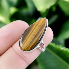 Tiger Eye Ring 925 Sterling Silver Ring Handmade Gemstone Ring Women's Ring