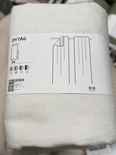IKEA DYTÅG Vorhang 145x300 cm weiß Leinen 2er Set Gardinen NEU OVP
