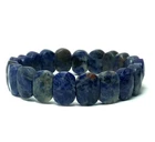 15x10mm Faceted beads Sodalite0 Beads Elastic Bracelet Jewelry  7.4inch