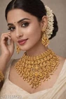 Traditional south indian Temple Jewellery Necklace Set with Earrings for Women