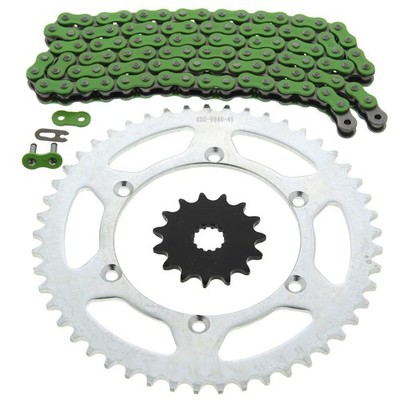1999-2001 Kawasaki KX250 KX 250 Green Non O Ring Chain And Sprocket 15/49 120L