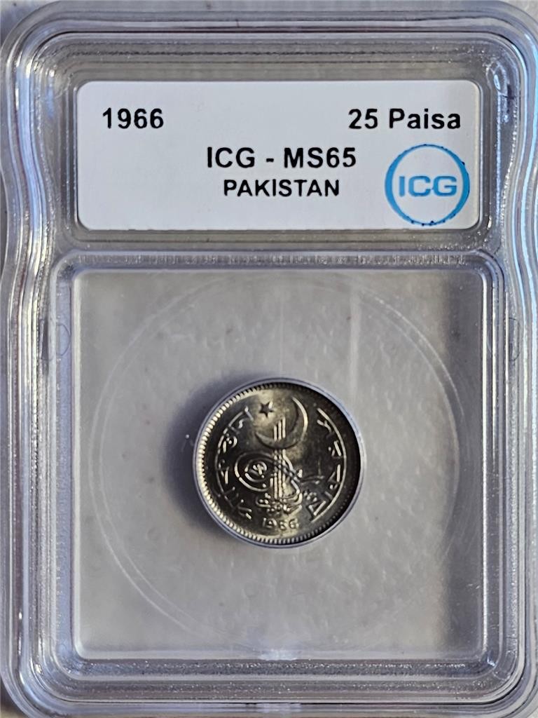 Pakistan 25 Paisa 1966 ICG MS 65