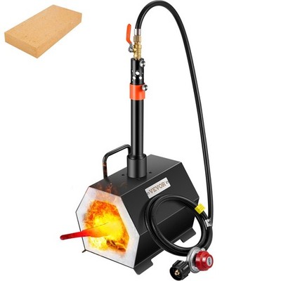 Propane Forge Portable, Single Burner Tool and Knife Making, Large Capacity Blac