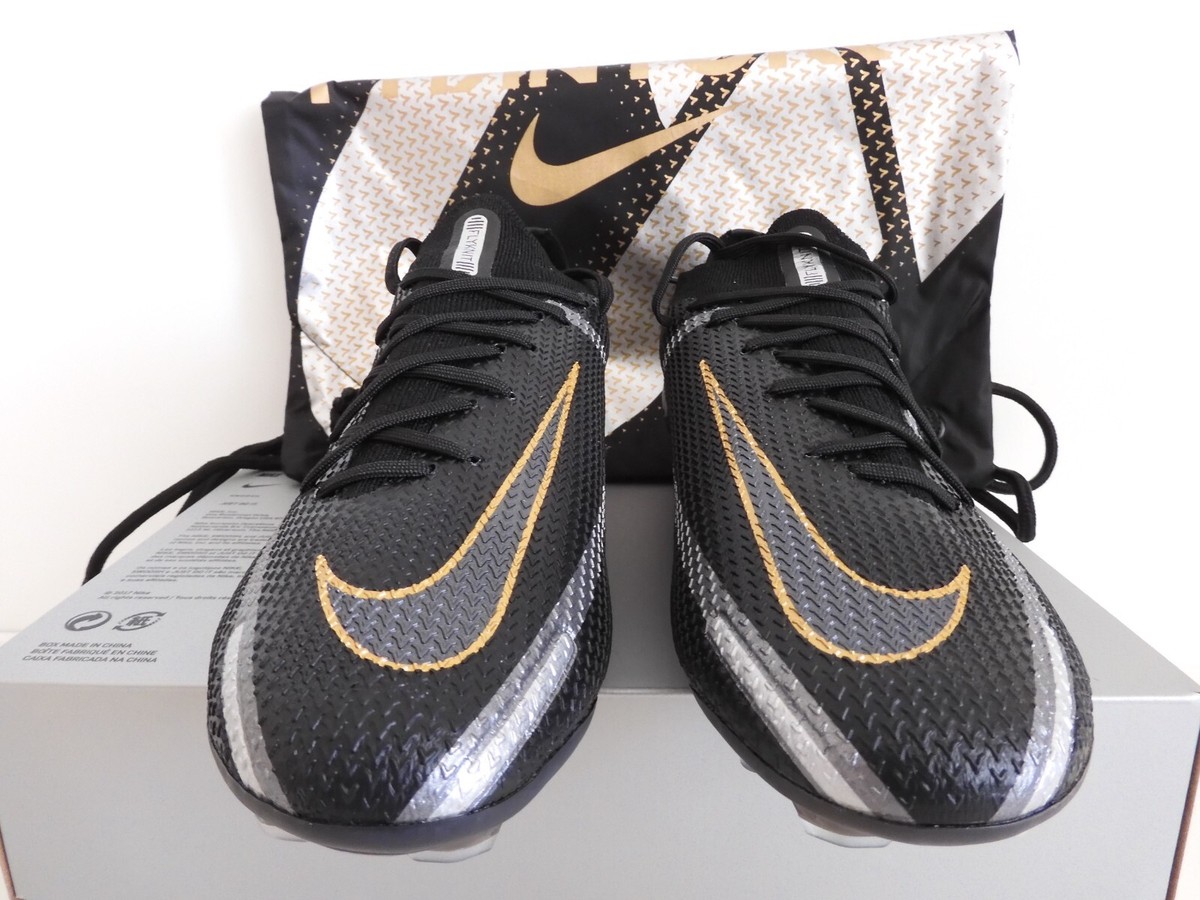 Nike Phantom Gt2 Elite Fg Black-Metallic Dark Grey Mens Sz 