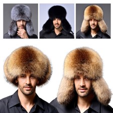 Winter Men Thick Ushanka Faux Fur Warm Thermal Russian Cossack Trapper Snow Hat