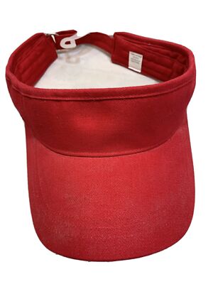Blank Red Adjustable Adult Visor Cap Hat New w/ Tag