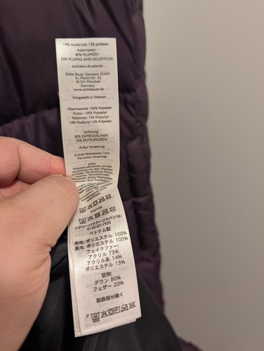 Eddie Bauer Women's XL Long Sleeve Purple (Eggplant) Quilted Hooded Parka Coat - Picture 11 of 14
