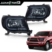 Smoke Led Tube Drl Headlights Headlamps Fit For 05-2011 Toyota Tacoma
