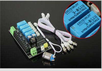 NEW Stereo Amplifier Four Way HIFI DC AC Audio Switch Board Relay Control