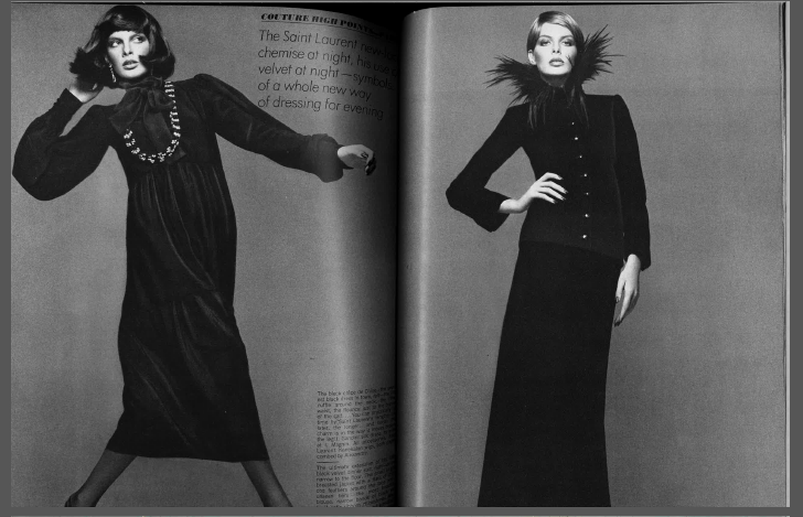 VOGUE-OCTOBER 1974-RENE RUSS0 by SCAVULLO-COUTURE-HELMUT NEWTON