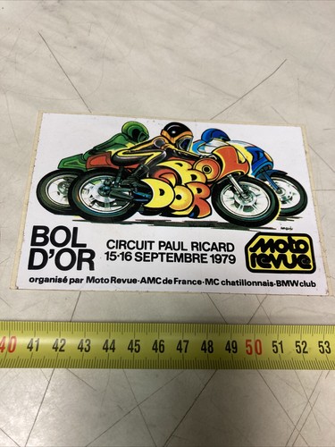 Autocollant Vintage Bol D'or 1979 - Circuit Paul Ricard Publicitaire Moto