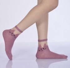 CATITUDE ANKLE SOCKS Size 4-7uk Purple